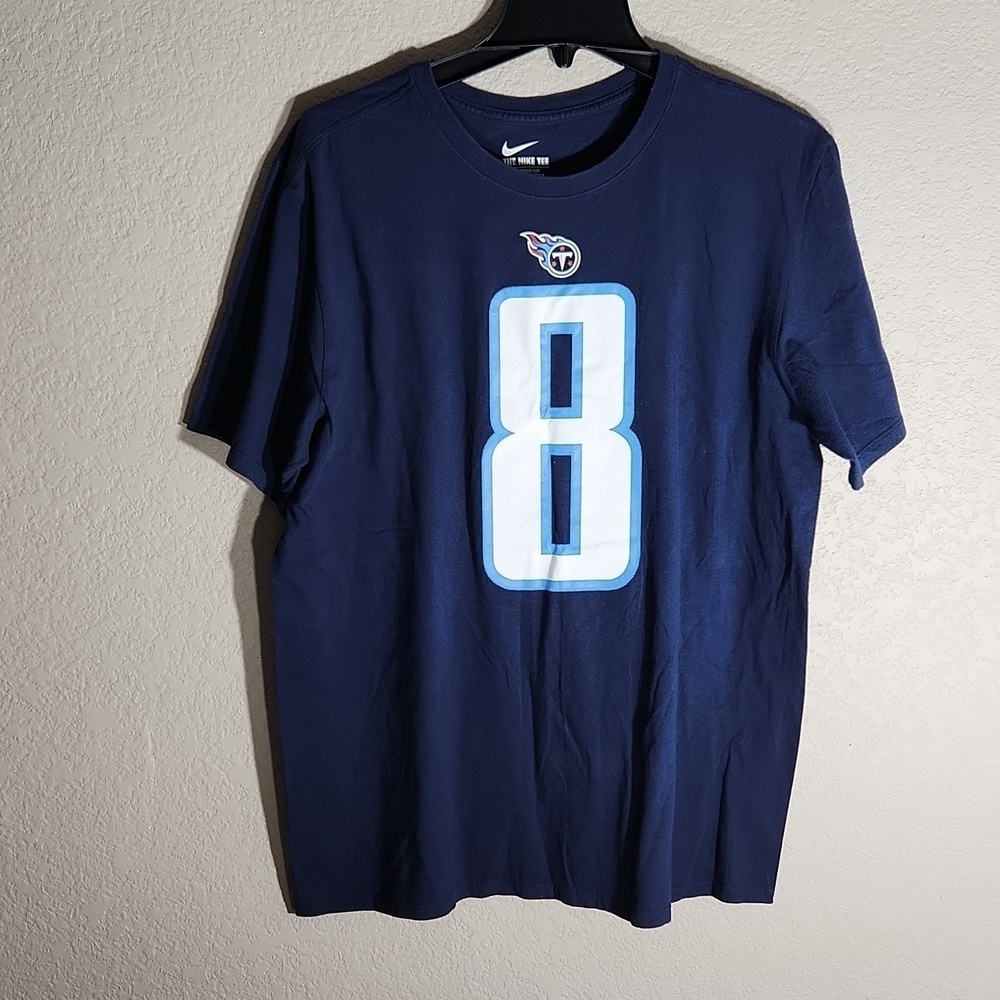 Nike Tennessee Titans Marcus Mariota #8 XL Navy Blue Mens T-Shirt